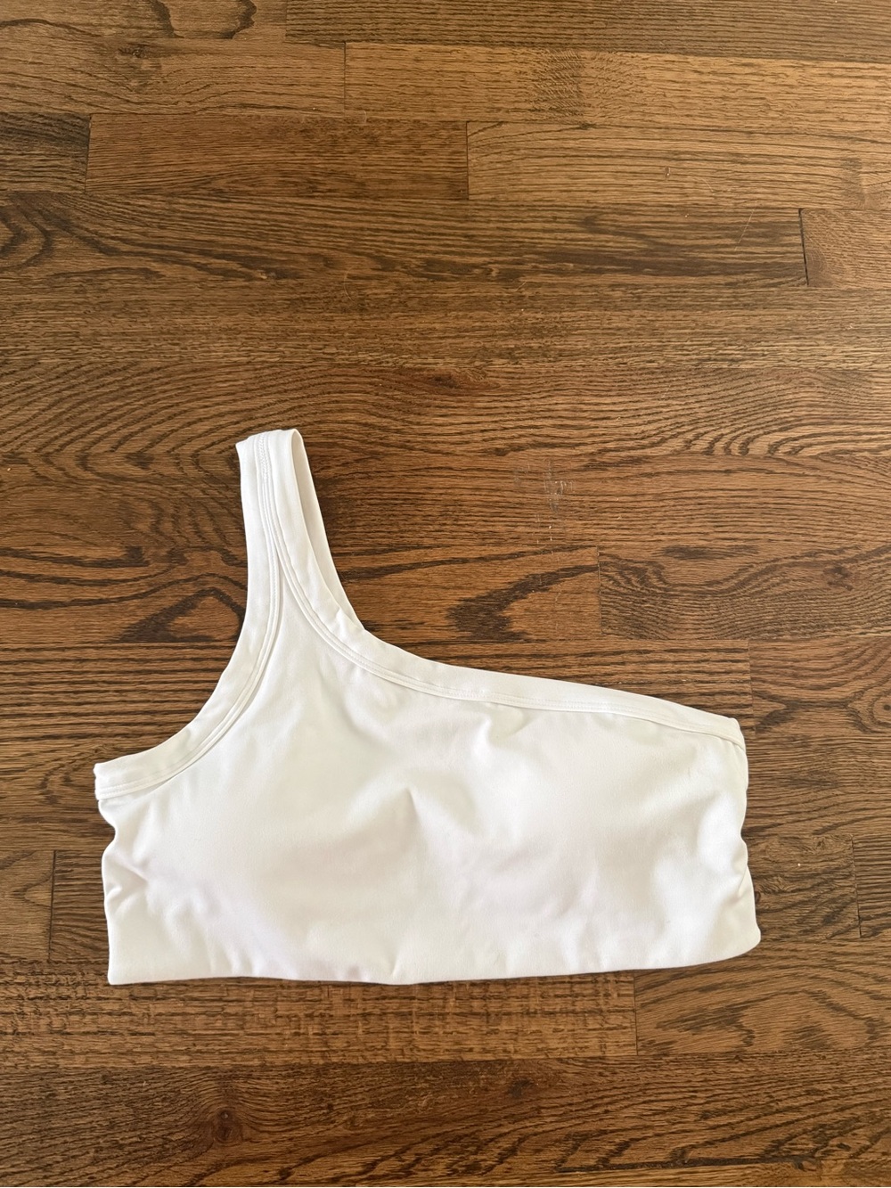 Women’s One-Shoulder White Sport Bra